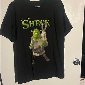Dreamworks Black Shrek and Donkey Mens T-Shirt